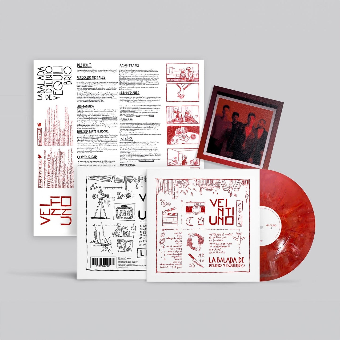 La Balada De Delirio Y Equilibrio - Vinilo Rojo (Postal Firmada)